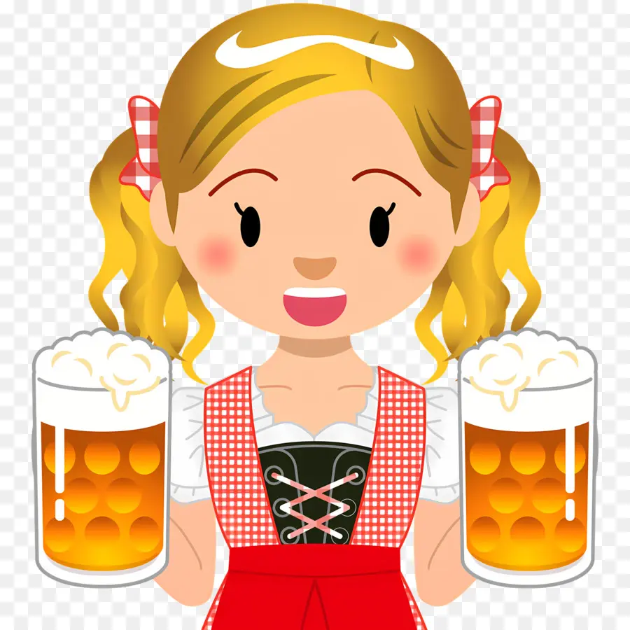 Oktoberfest，Menina Com Cerveja PNG