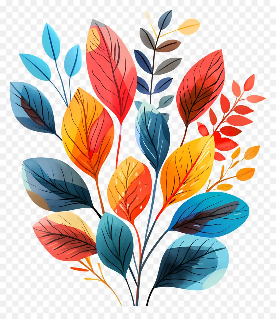 Folhagem De Outono，Plantas Coloridas PNG