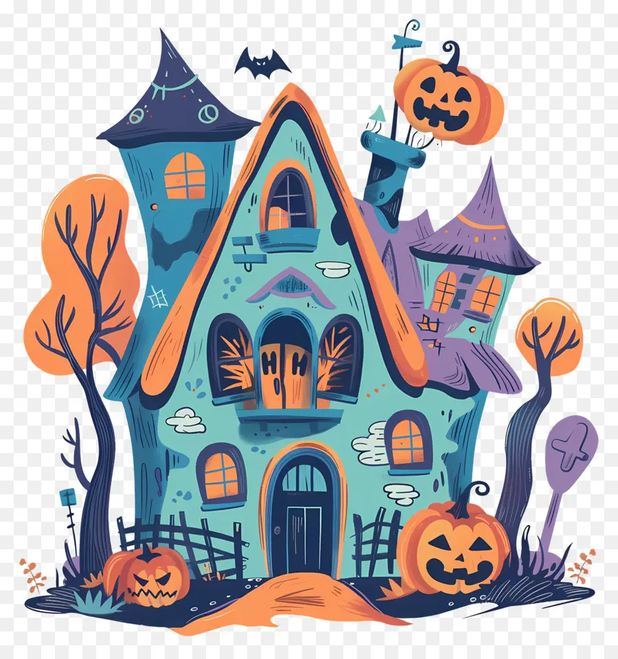 Casa De Halloween，Casa Assombrada PNG