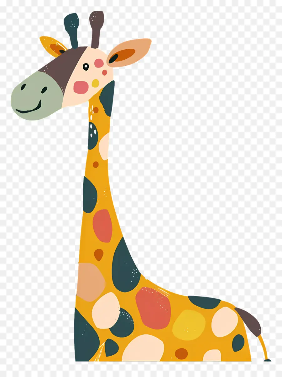 Girafa De Desenho Animado，Girafa Estilizada PNG