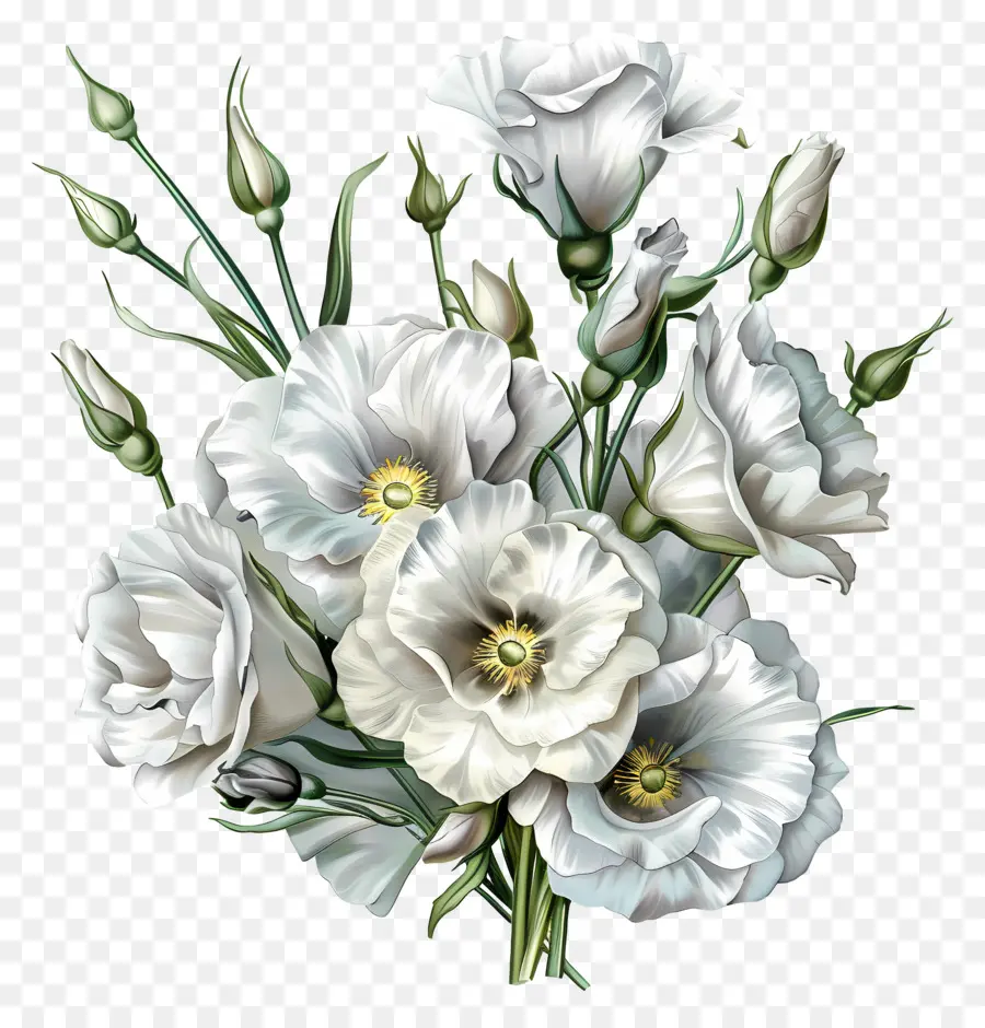Eustoma Flor，Flores Brancas PNG