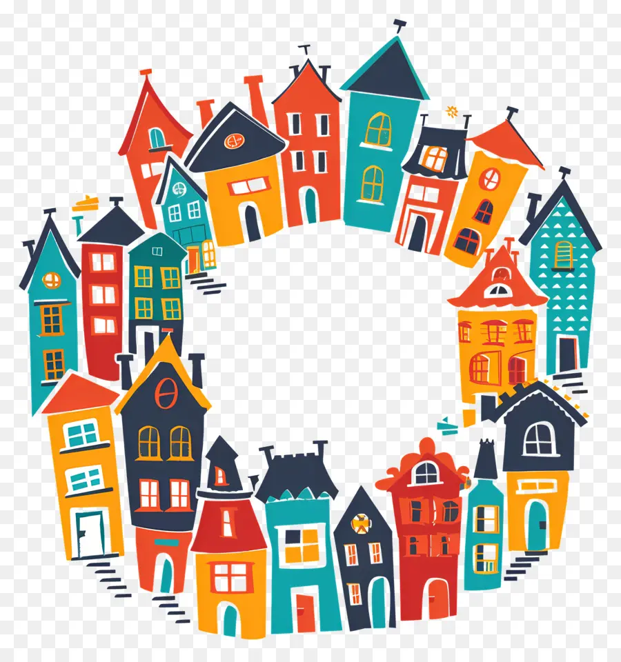 Círculo，Casas De Doodle PNG