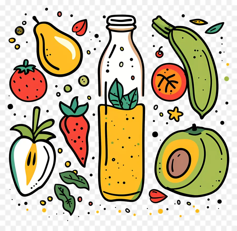 Alimentação Saudável，Frutas E Suco PNG