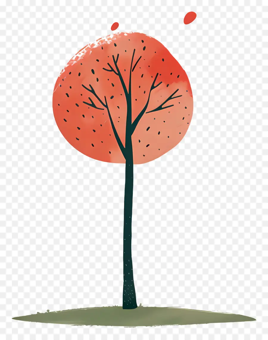 Cartoon árvore，Vermelho árvore PNG