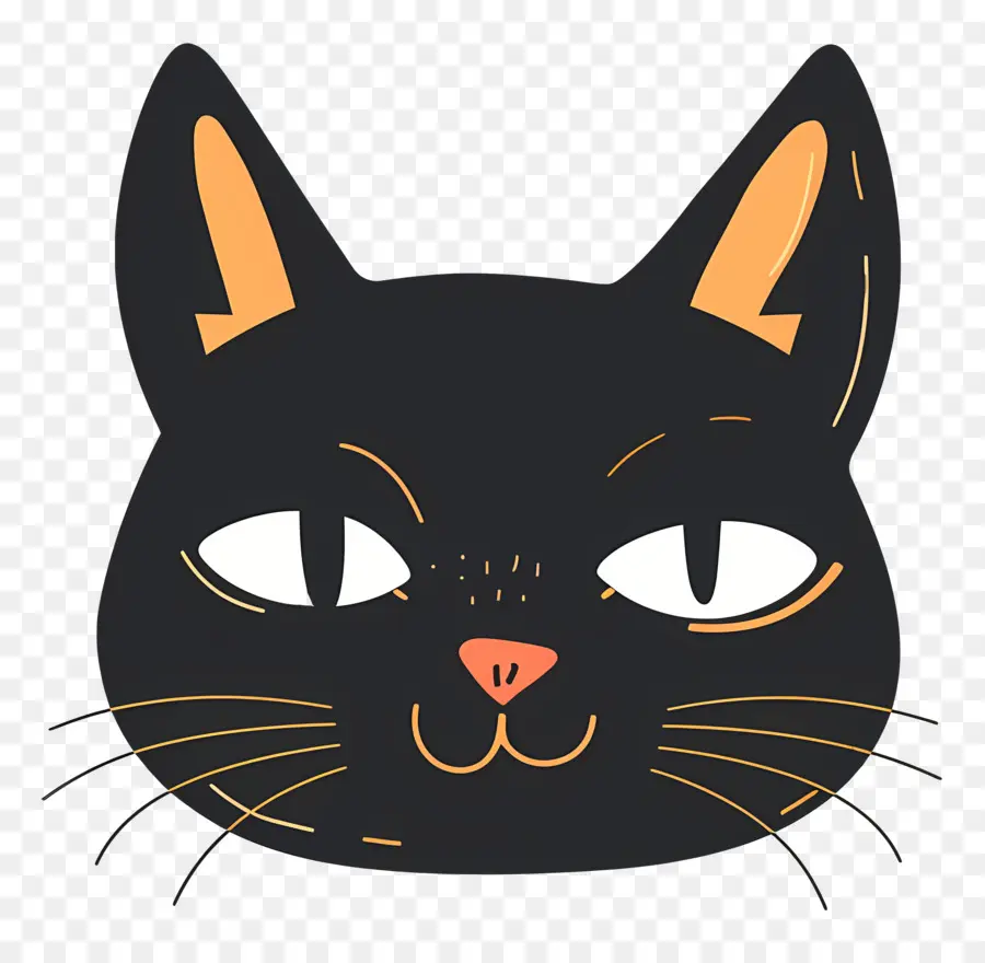 Cabeça De Gato，Gato Preto PNG