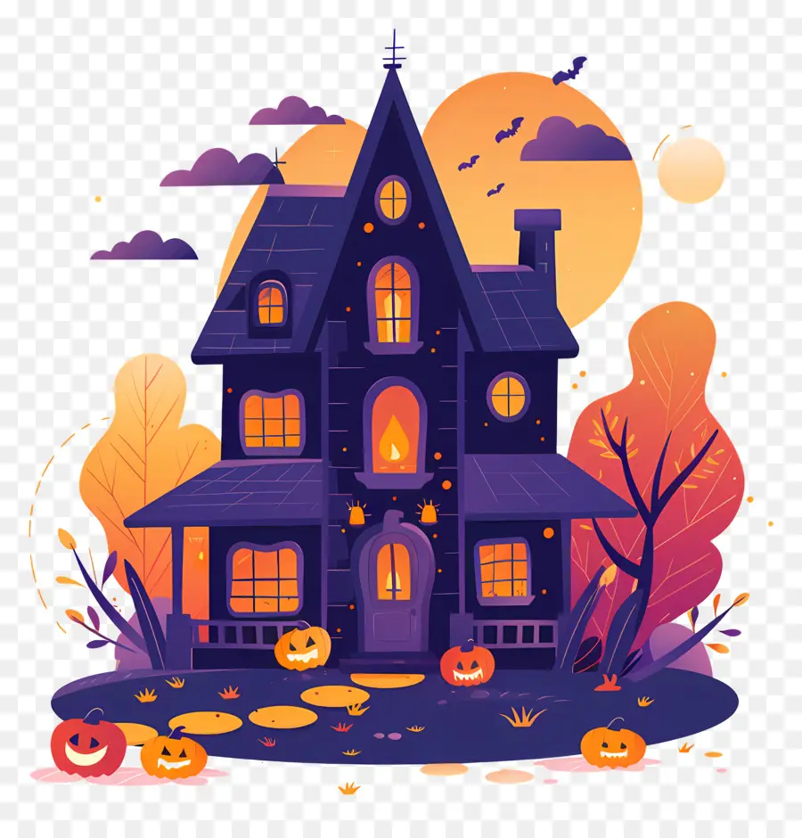 Casa De Halloween，Casa Assombrada PNG