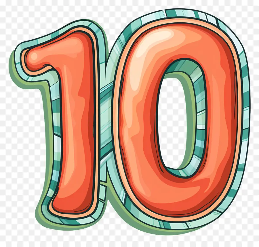 Número 10，Colorido PNG