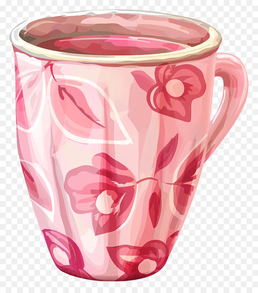 Copo Rosa Estampado，Caneca Decorativa PNG