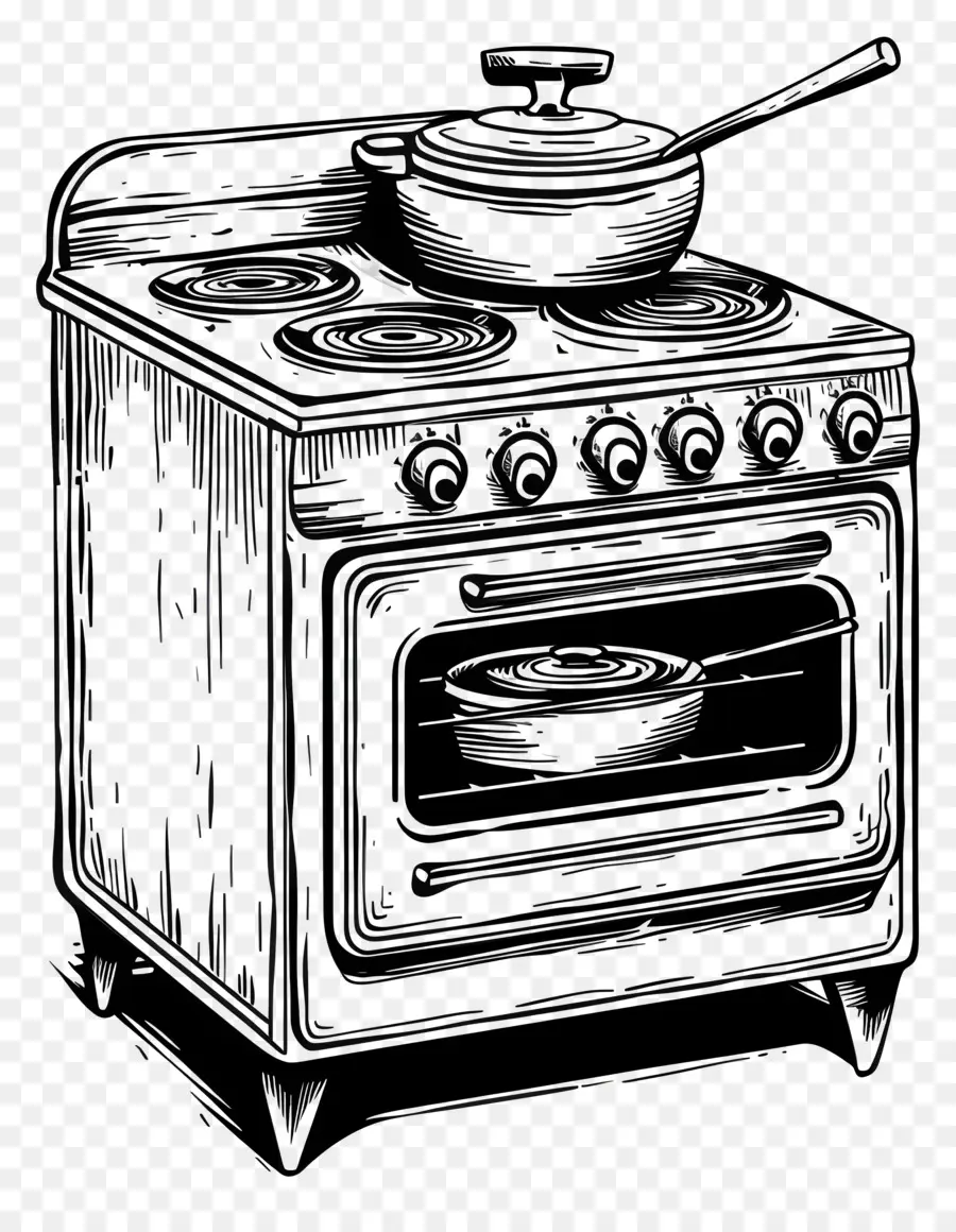 Fogão E Forno，Fogão Vintage PNG