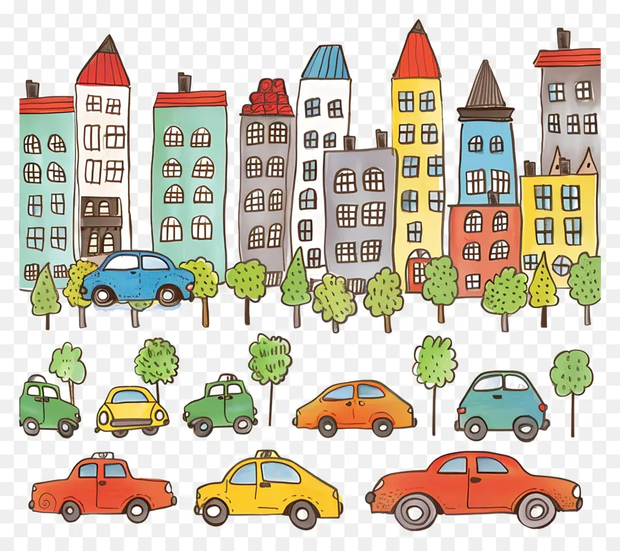 Carros Na Cidade，Paisagem Urbana PNG