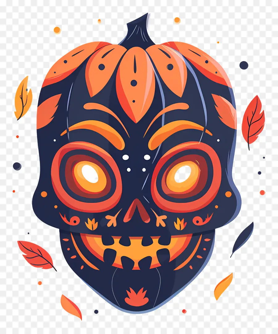 Máscara De Halloween，Crânio De Abóbora PNG