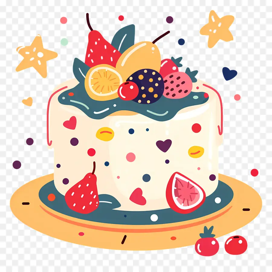 Bolo De Frutas，Bolo PNG