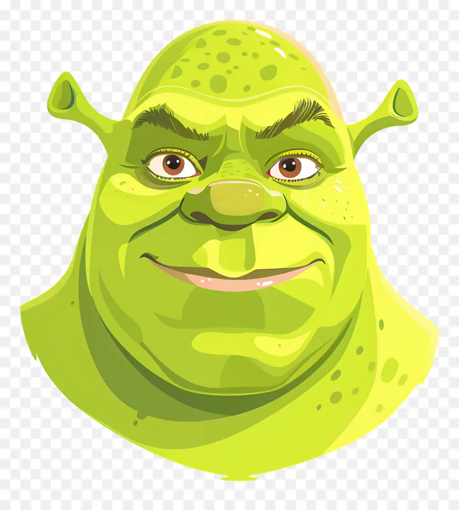 Shrek Head，Rosto A Sorrir PNG