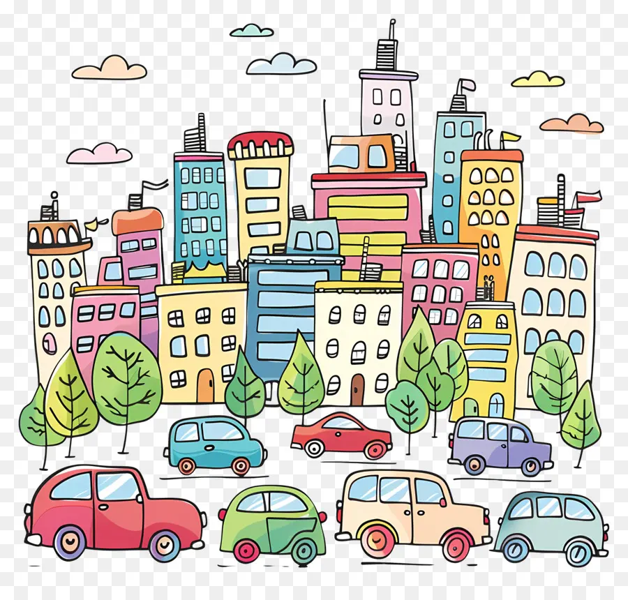 Carros Na Cidade，Paisagem Urbana PNG