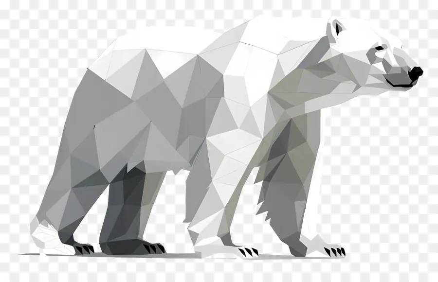 Urso Polar，Low Poly PNG