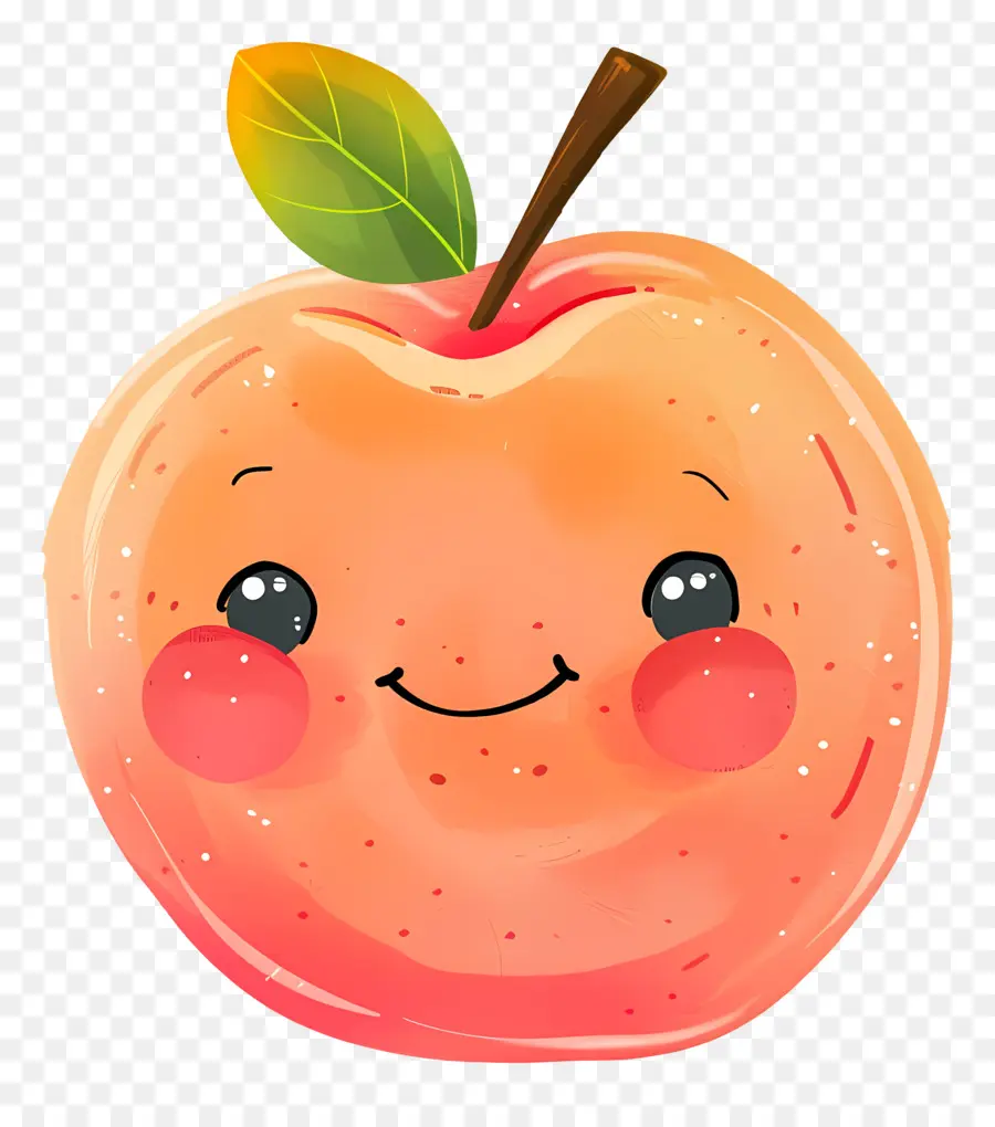 Cartoon De Pêssego，Sorrindo Apple PNG