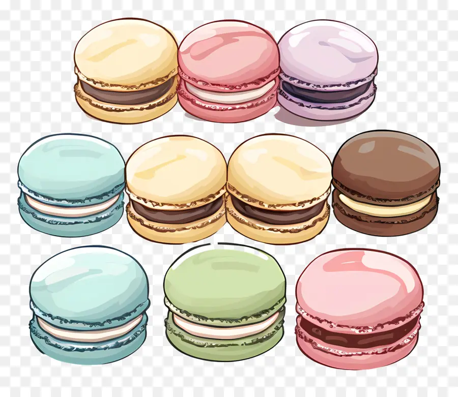 Os Macarons，Doces Franceses PNG