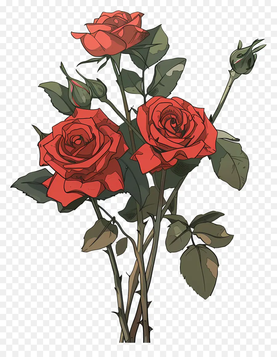 Rose Bouquet，Rosas Vermelhas PNG