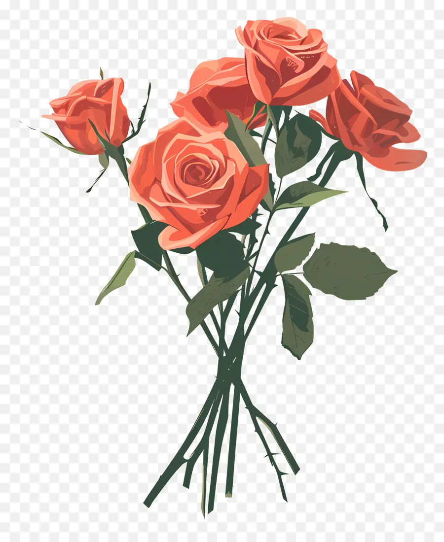 Rose Bouquet，Laranja As Rosas PNG