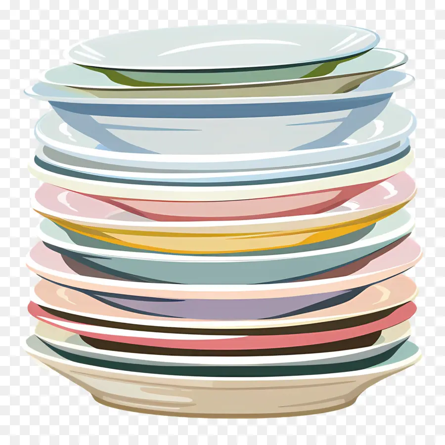 Pilha De Pratos，Placas De Porcelana PNG