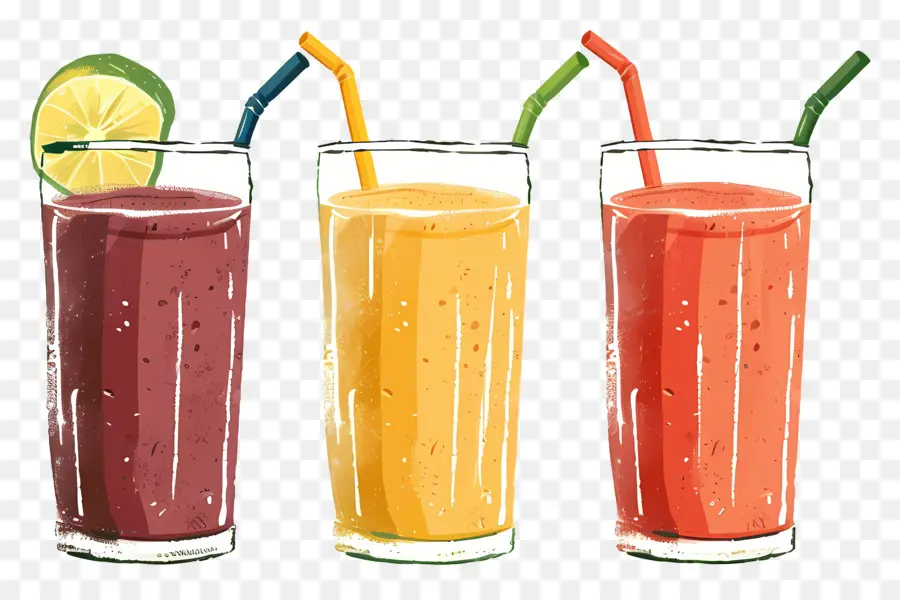 Smoothies，Bebidas Coloridas PNG