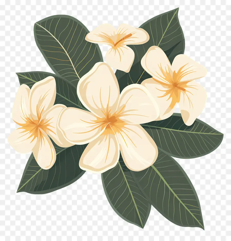 Plumeria，Flores Brancas PNG