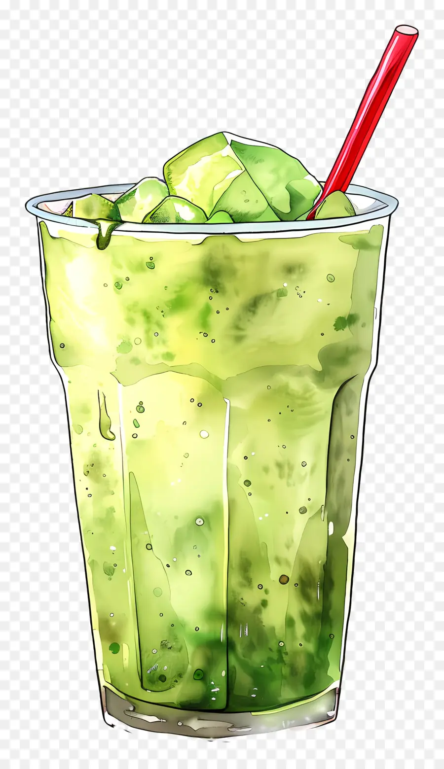 Bebida Matcha，Smoothie Verde PNG