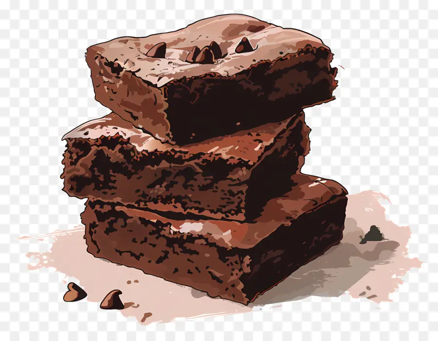 Brownies，Lascas De Chocolate PNG