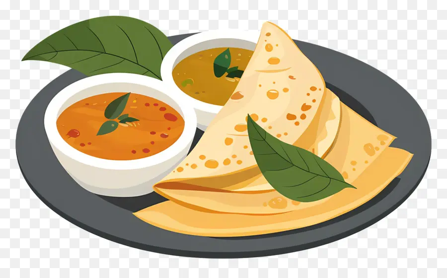 Dosa，Dosa Com Chutney PNG