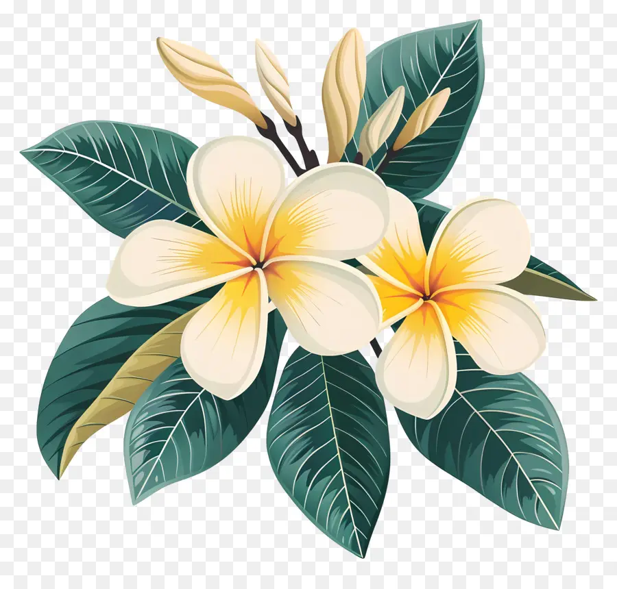 Plumeria，Flores Brancas PNG