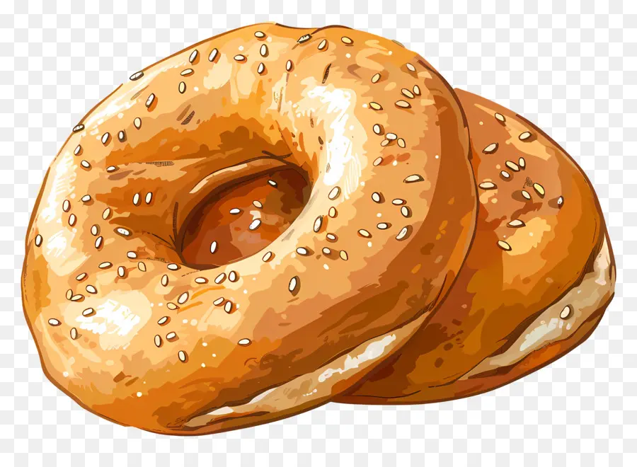 Bagel，Sementes De Sésamo PNG