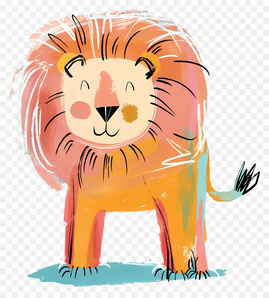 Doodle Lion，Cartoon PNG