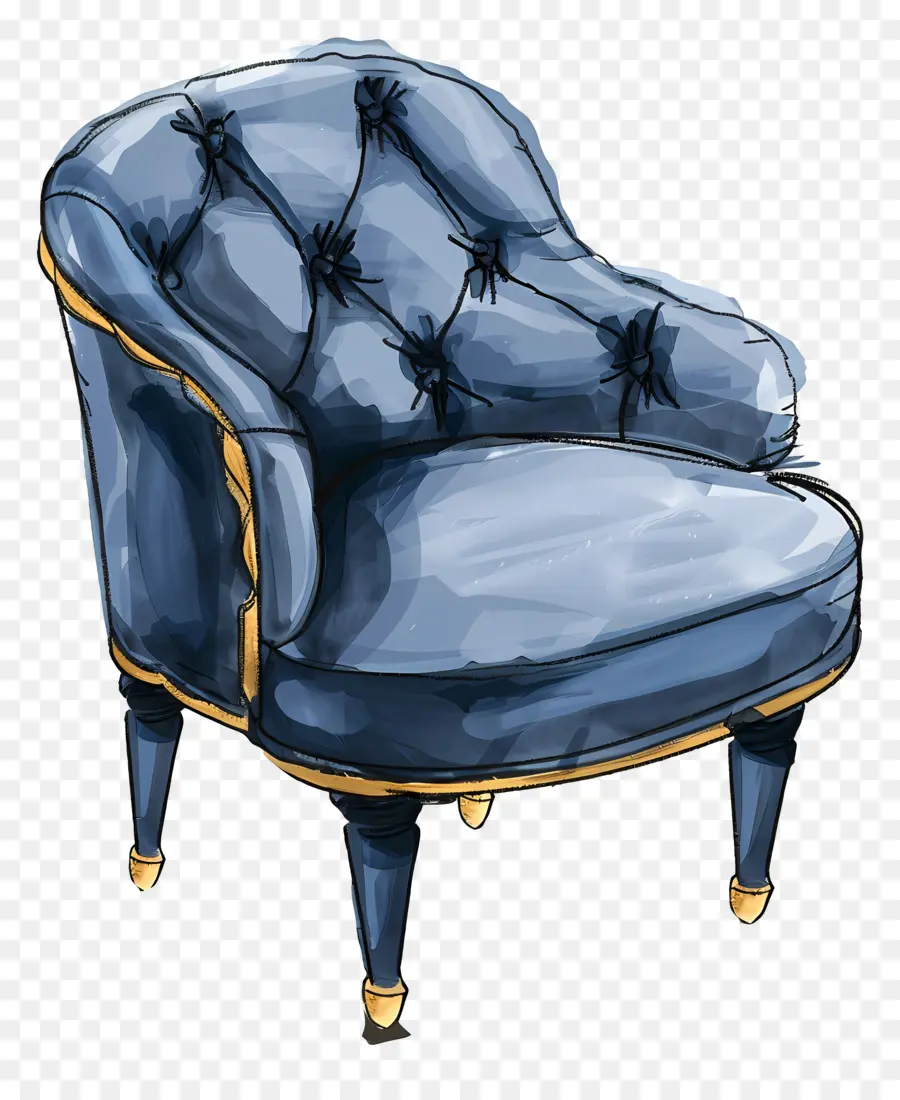 Cadeira De Banquetes，Azul Poltrona PNG