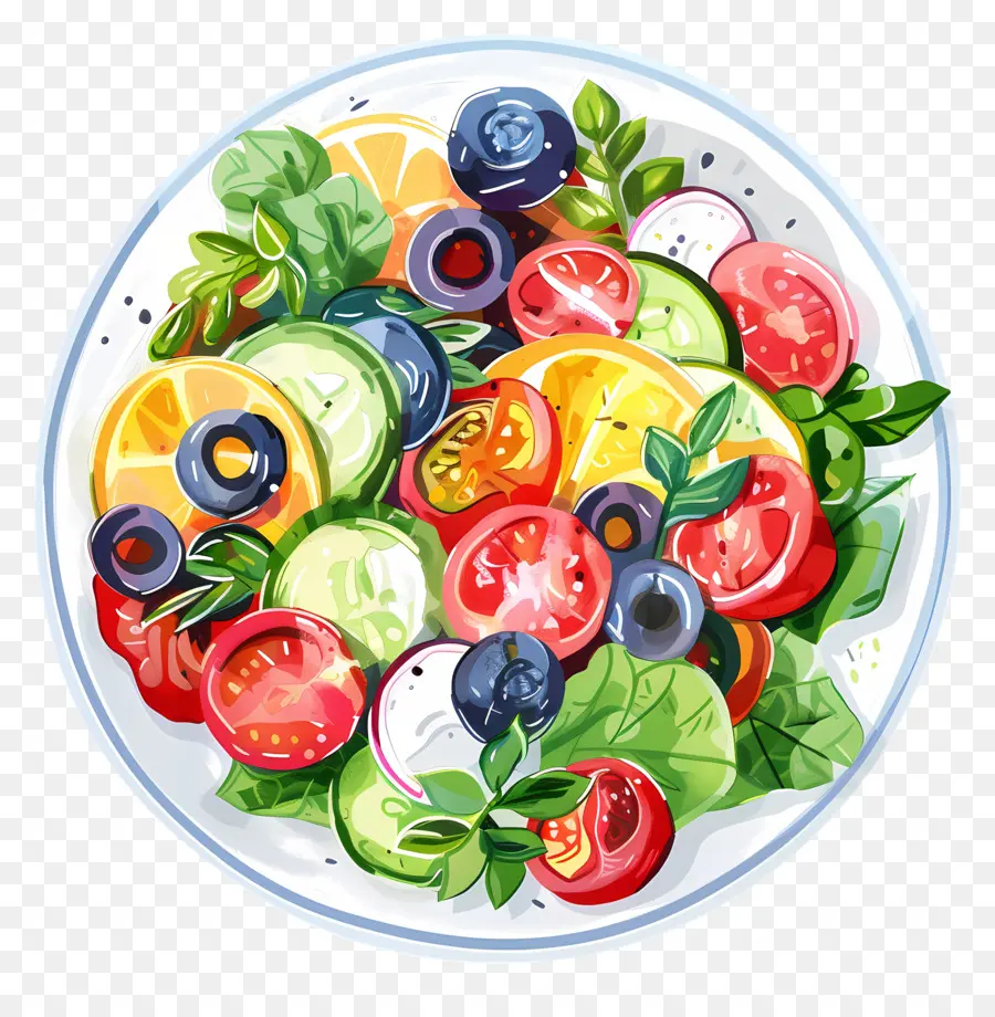 Salada De Verão，Prato De Frutas PNG