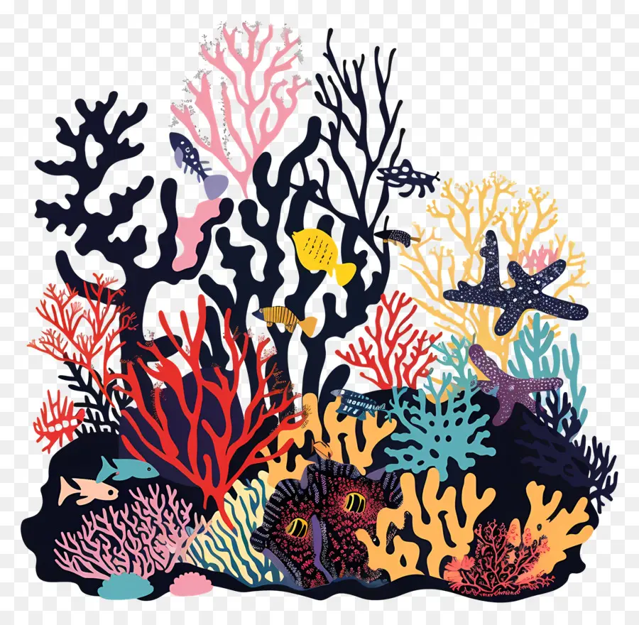 Os Recifes De Coral，Corais Coloridos PNG