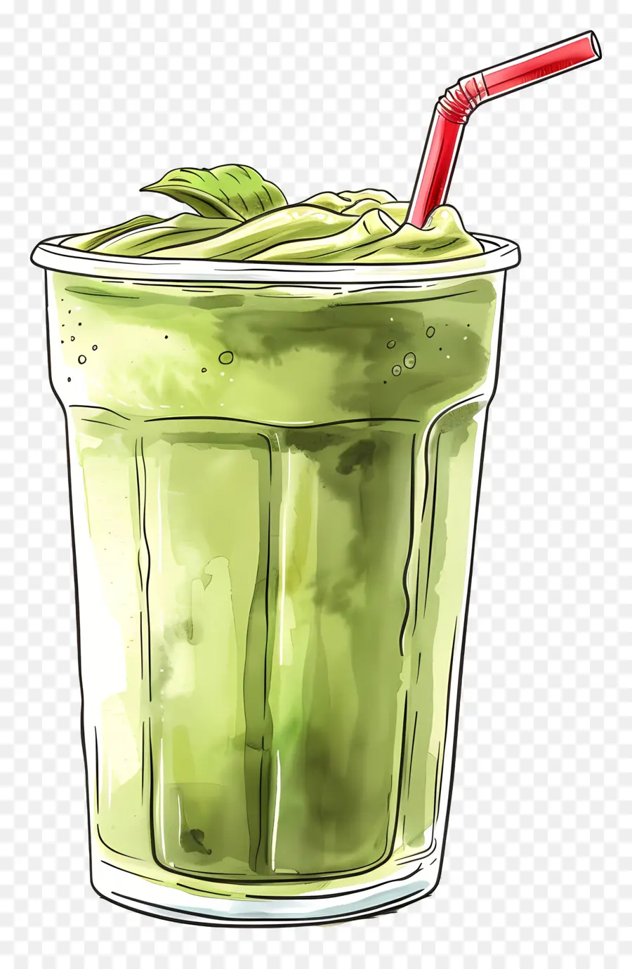 Bebida Matcha，Smoothie Verde PNG