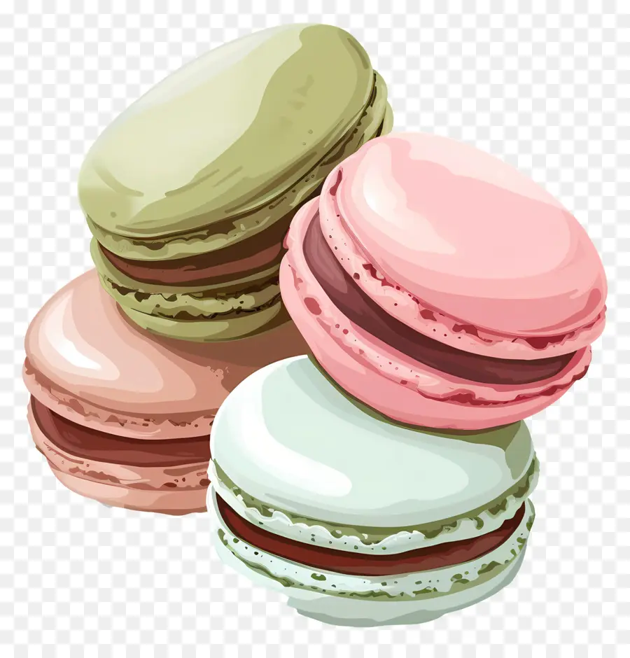 Os Macarons，Doces Franceses PNG