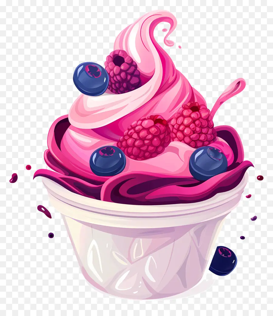 Frozen Yogurt，Sorvete De Framboesa PNG