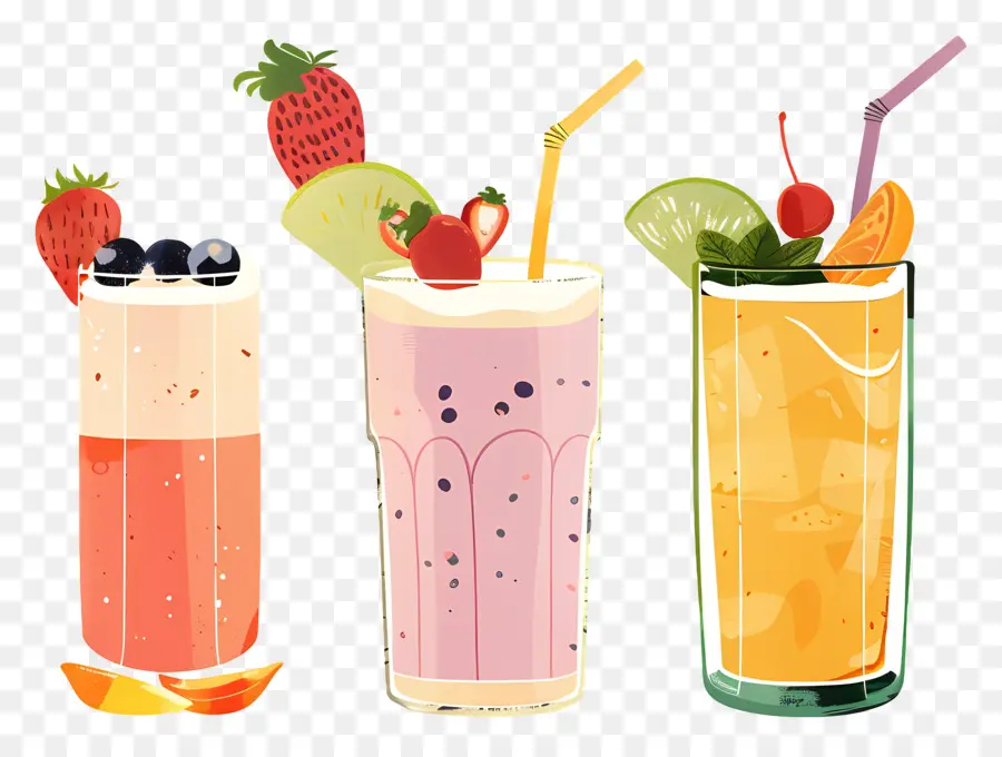 Batidos，Bebidas Coloridas PNG