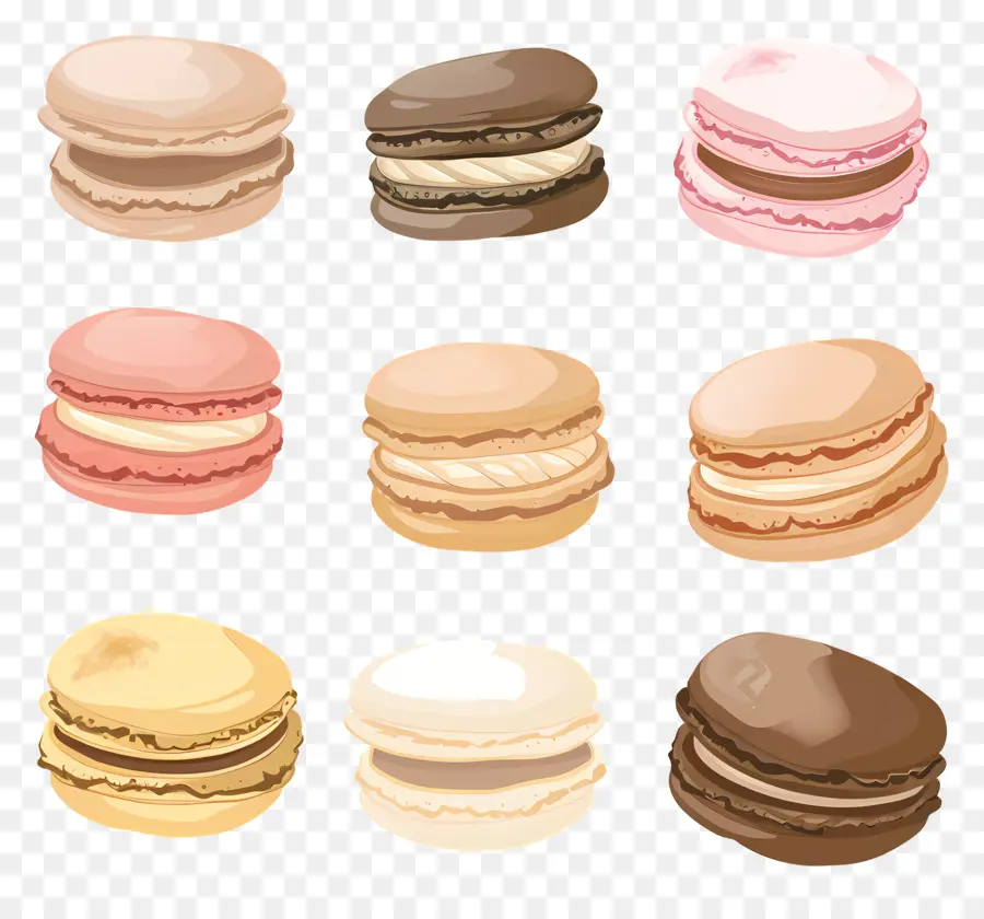 Os Macarons，Chocolate Chip Cookies PNG