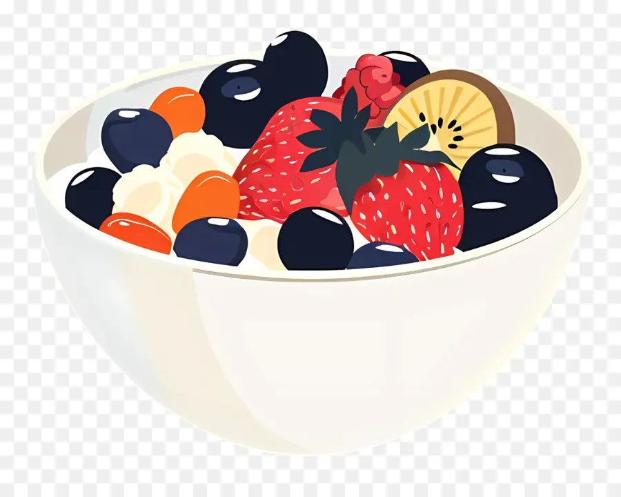 Tigela De Cereais，Frutas PNG