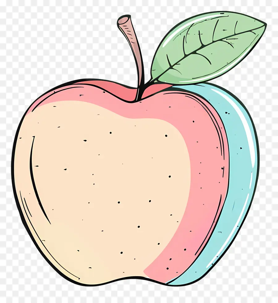 Doodle Apple，Cor De Rosa Apple PNG