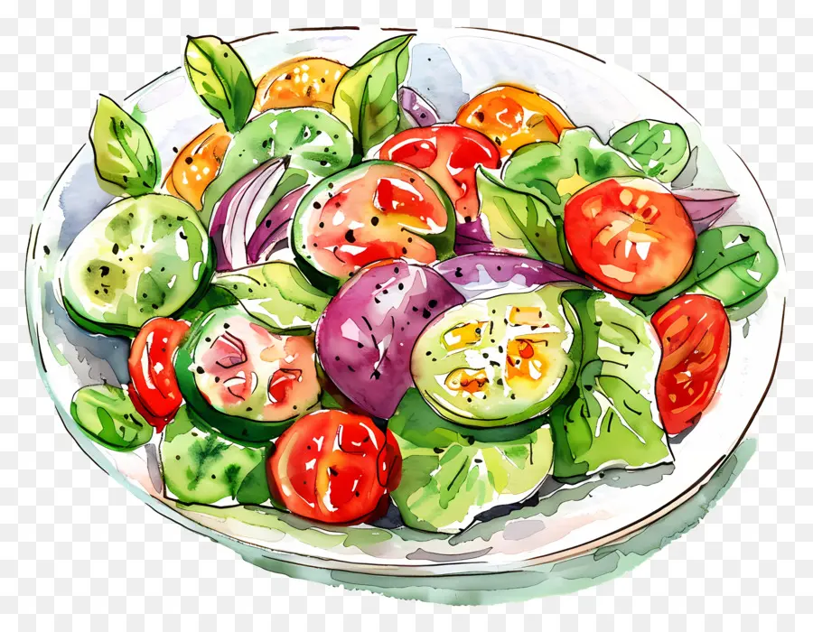 Salada De Verão，Prato De Salada PNG