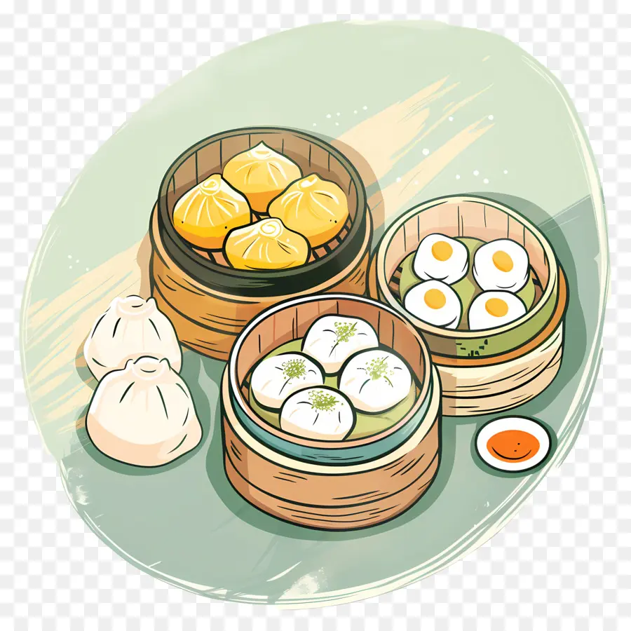 Dim Sum，Cozido No Vapor PNG