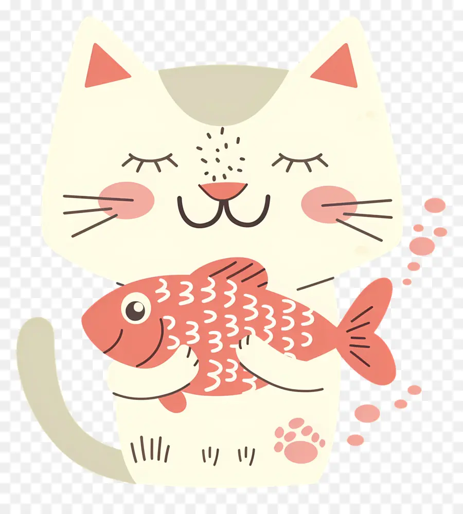 Gato Segurando Peixe，Gato Dos Desenhos Animados PNG