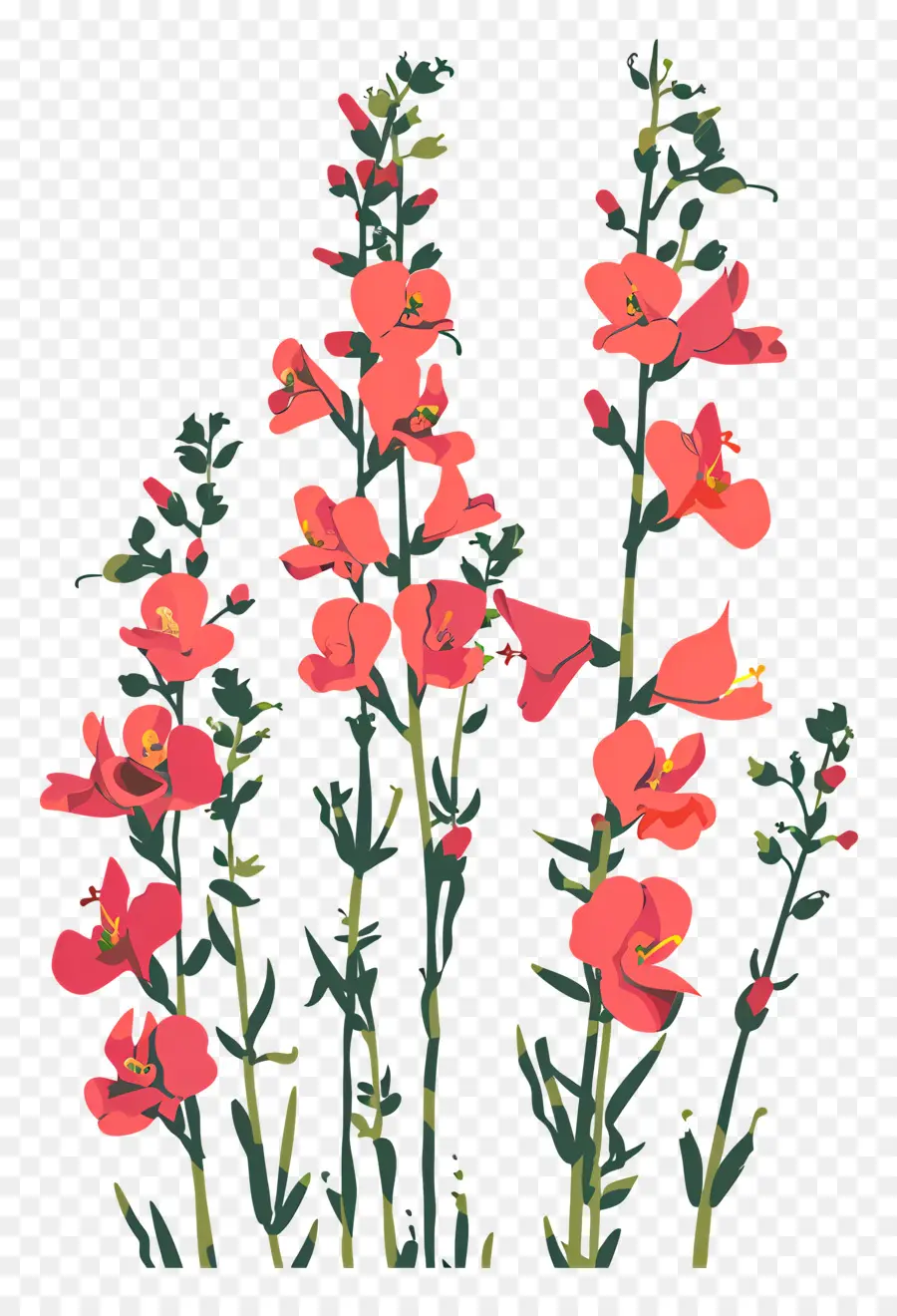 Snapdragons，Flores Vermelhas PNG