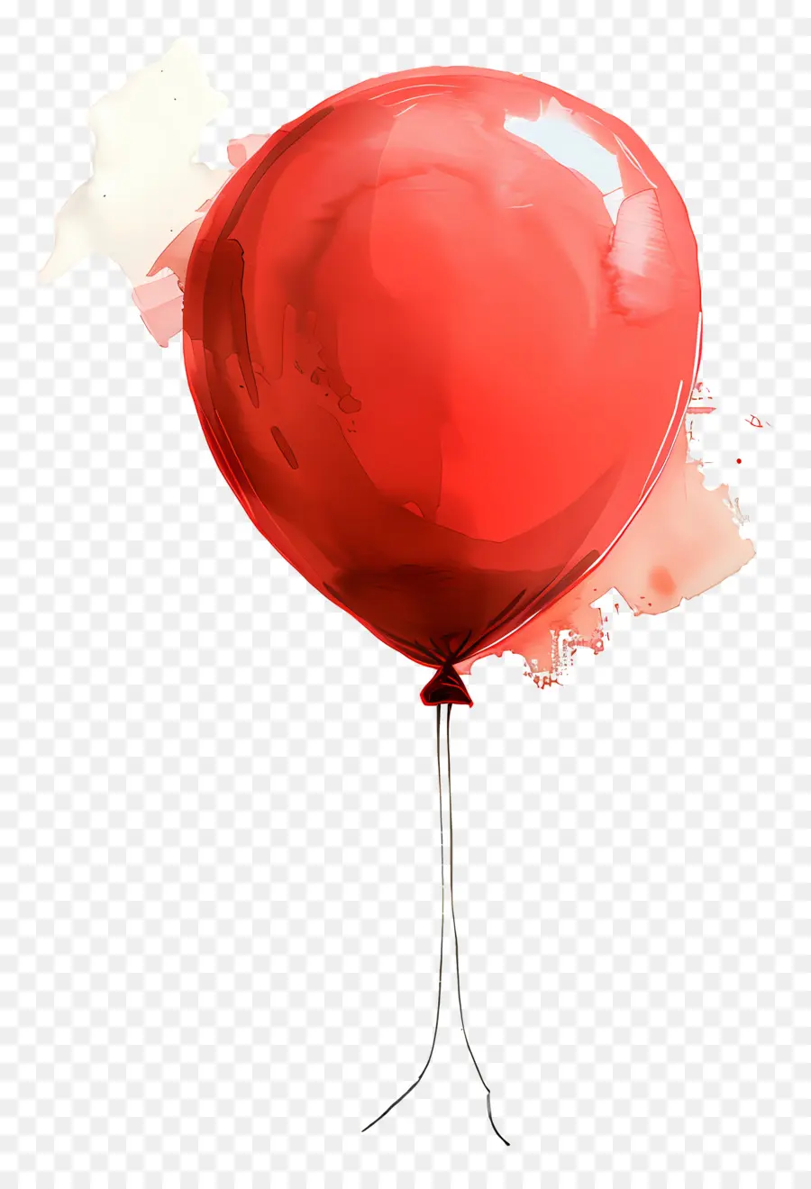 Balão Vermelho，Pintura Em Aquarela PNG