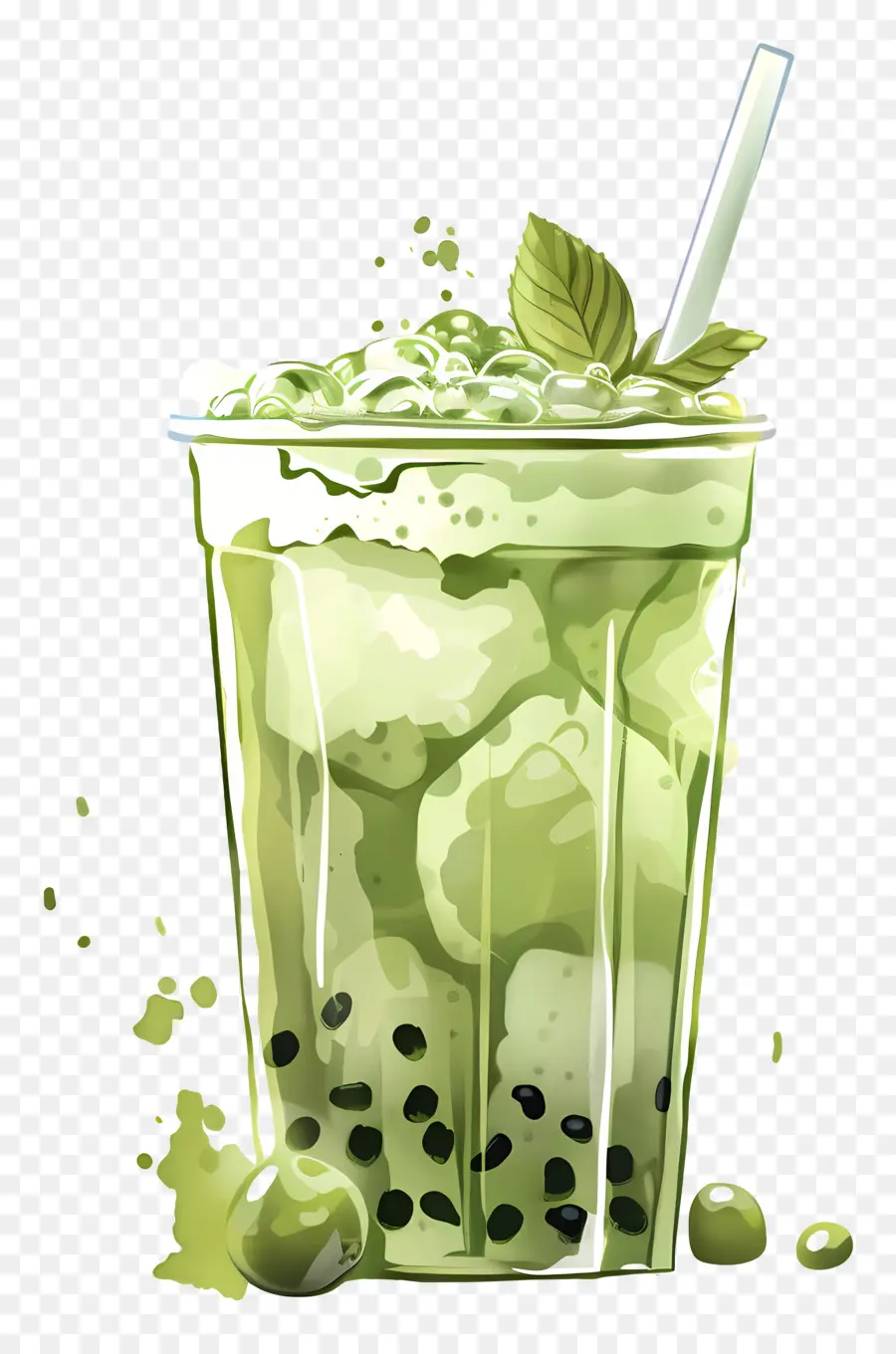 Chá De Bolha Matcha，O Chá Verde PNG