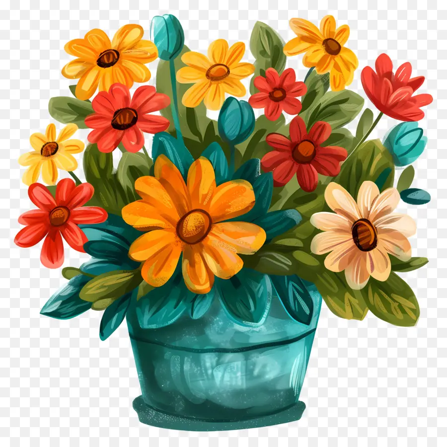 Flores Em Vaso，Flores PNG