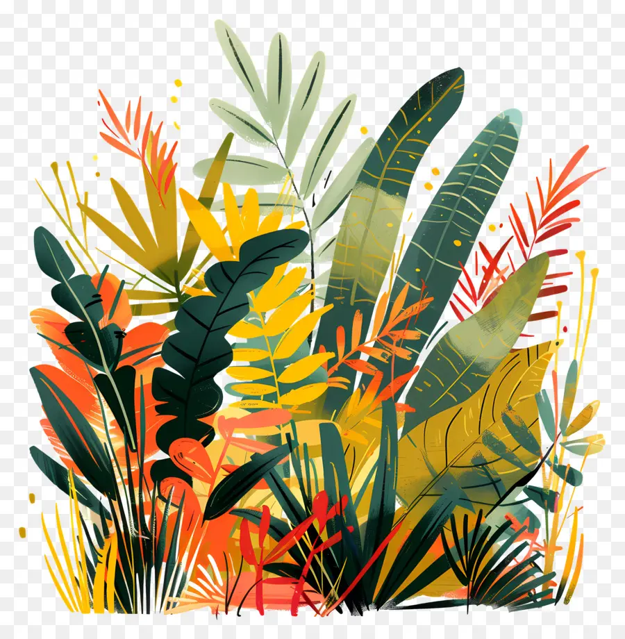 Plantas Da Selva，Plantas Coloridas PNG